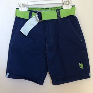 US Polo - RL - 5 - boys navy shorts with belt -